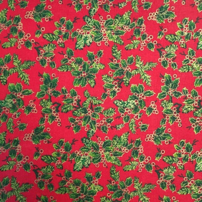 Christmas Cushion Cover Christmas Holly Red Green Cream Design 10" 12" 14" 16" 17" 18" 20" 22" 24" 26" - CushionCoverAndDecor