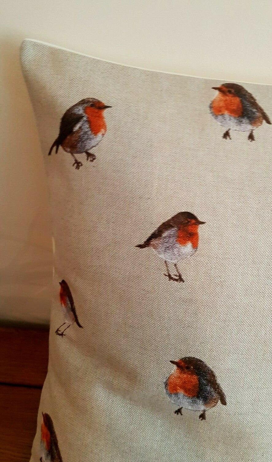 Christmas Cushion Cover , Robin Cushion Cover , Xmas Festive Cushion Cover , Robin Pillow Cover 10" 12" 14" 16" 17" 18" 20" 22" 24" 26" - CushionCoverAndDecor