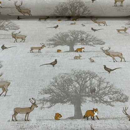 Christmas Cushion Cover Tatton Autumn Wildlife Beige Grey Orange , Stag Pillow Cover 14" 16" 17" 18" 20" 22" 24" 26" 100% Cotton Handmade - CushionCoverAndDecor