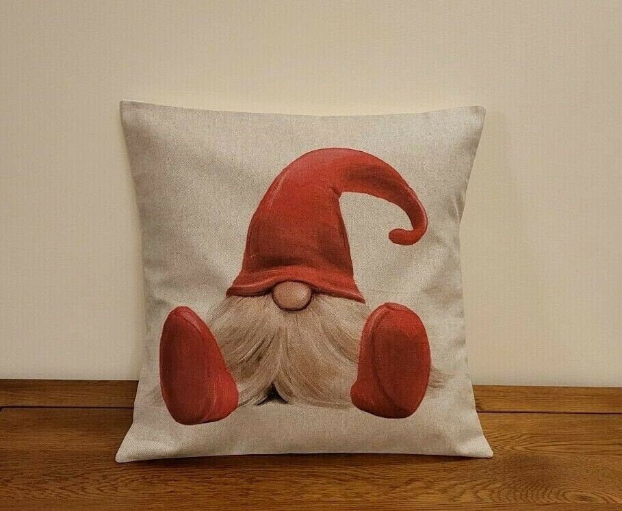 Christmas Cushion Cover , Winter Gnome Elf Pillow cover , Pillow Sham , 16" Cushion Cover , Christmas Home Decor - CushionCoverAndDecor