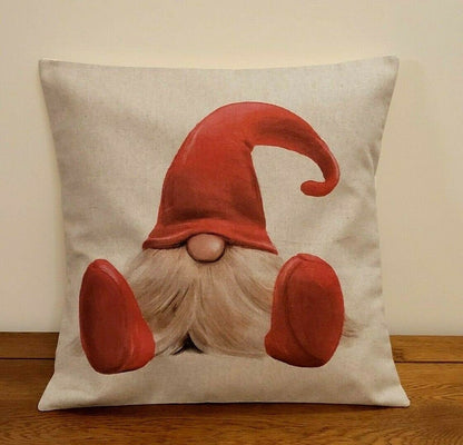 Christmas Cushion Cover , Winter Gnome Elf Pillow cover , Pillow Sham , 16" Cushion Cover , Christmas Home Decor - CushionCoverAndDecor