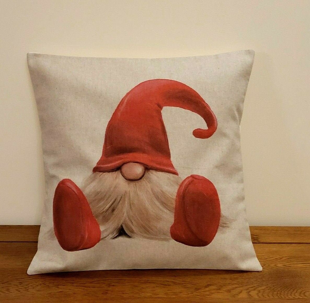 Christmas Cushion Cover , Winter Gnome Elf Pillow cover , Pillow Sham , 16" Cushion Cover , Christmas Home Decor - CushionCoverAndDecor