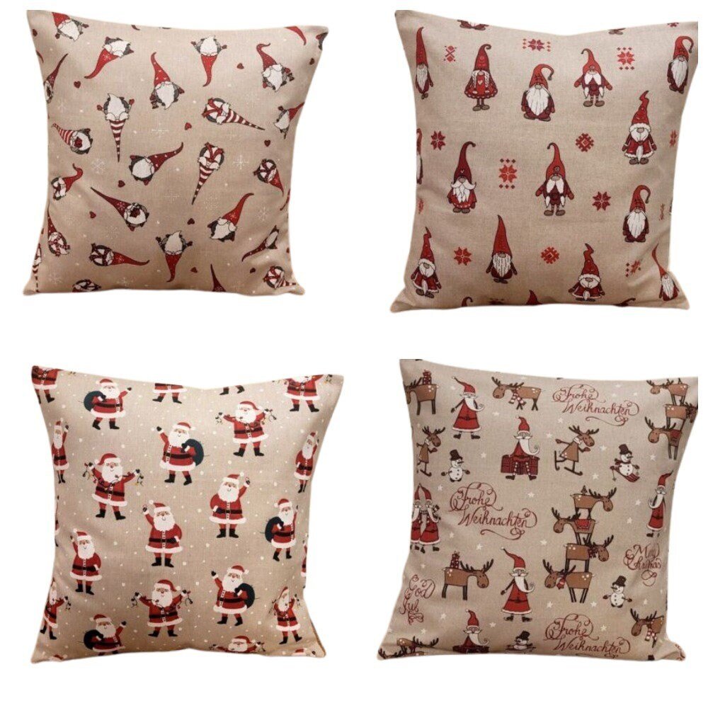 Christmas Gnome Santa Reindeer Cushion Cover - CushionCoverAndDecor