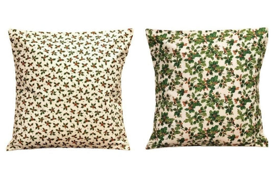 Christmas Holly Cushion Cover , Christmas Pillow Cover 10" 12" 14" 16" 17" 18" 20" 22" 24" 26" - CushionCoverAndDecor