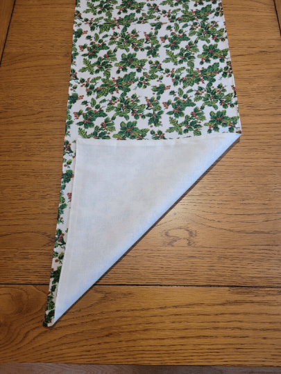 Christmas Holly Table Runner Cream Available In Various Lengths - CushionCoverAndDecor