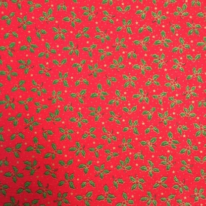 Christmas Holly Table Runner Red Green Cream 36" 48" 54" 60" 64" 72" 84" 96" 104" Handmade - CushionCoverAndDecor