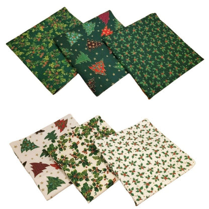 Christmas Napkins , Cloth Napkin , Christmas Tablecloth Green Red White Christmas Tree , Holly Design - CushionCoverAndDecor