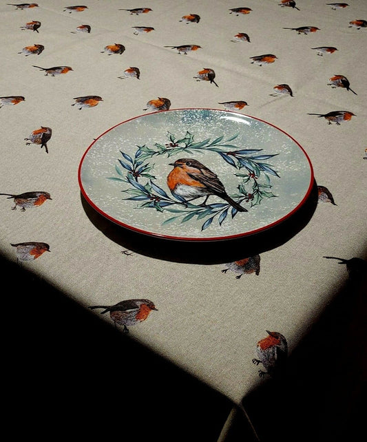 Christmas Robin Tablecloth Available In Many Sizes - CushionCoverAndDecor