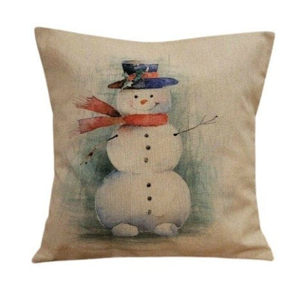 Christmas Snowman Cushion Cover - CushionCoverAndDecor