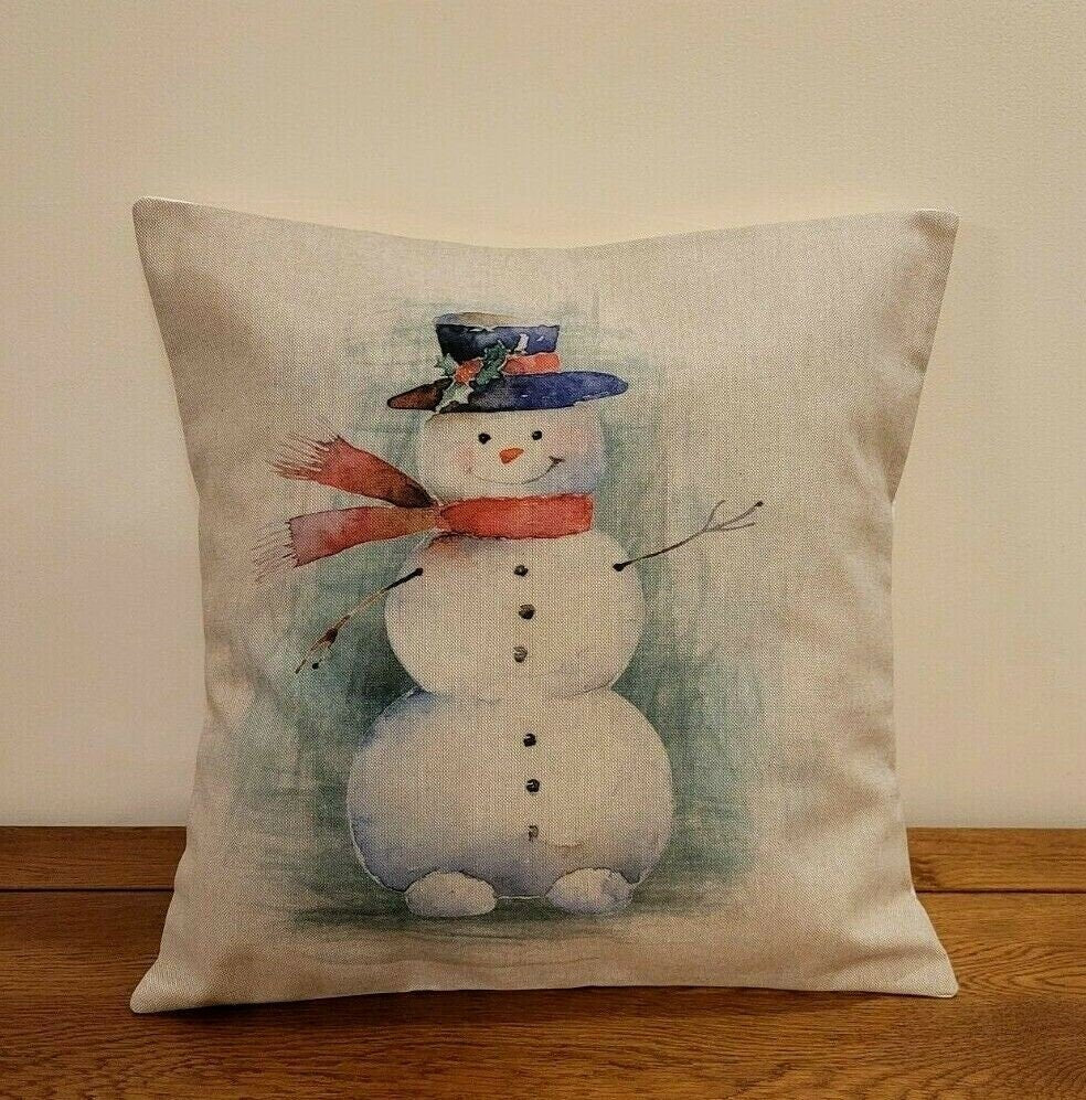 Christmas Snowman Cushion Cover - CushionCoverAndDecor