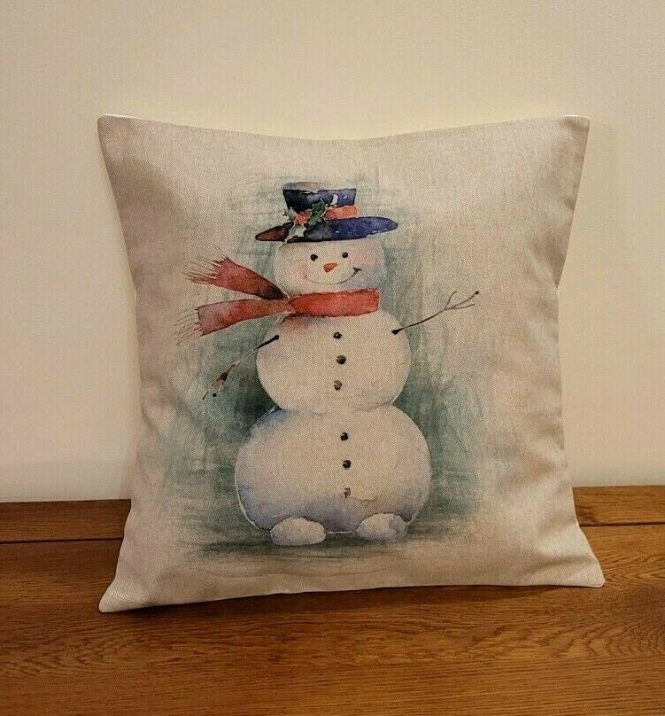 Christmas Snowman Cushion Cover - CushionCoverAndDecor