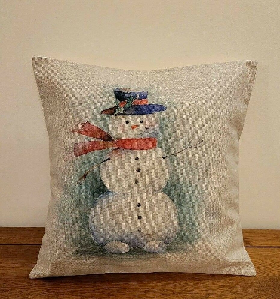 Christmas Snowman Cushion Cover - CushionCoverAndDecor