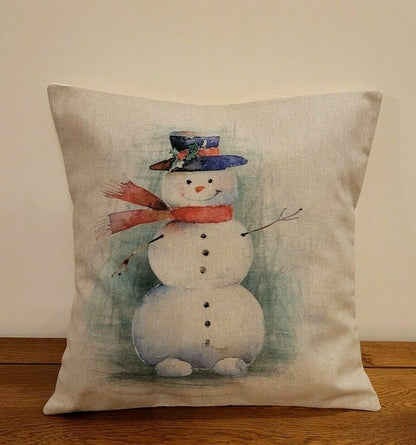 Christmas Snowman Cushion Cover - CushionCoverAndDecor