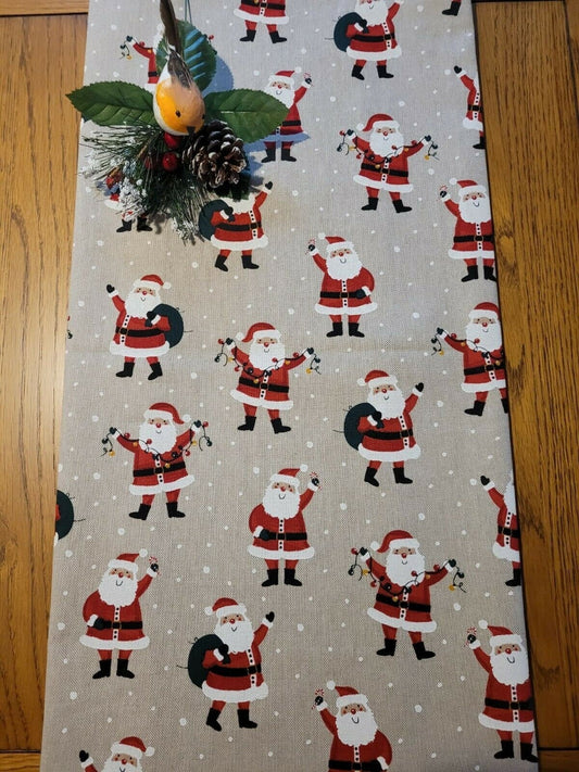 Christmas Table Runner Father Christmas Santa 36" 48" 54" 60" 64" 72" 84" 96" 104" Handmade - CushionCoverAndDecor