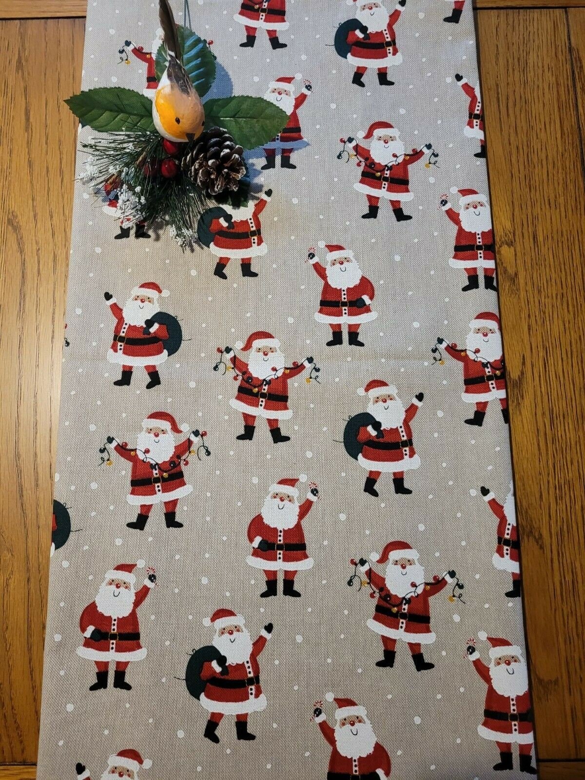 Christmas Table Runner Father Christmas Santa 36" 48" 54" 60" 64" 72" 84" 96" 104" Handmade - CushionCoverAndDecor