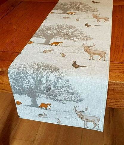 Stags Wildlife Tatton Autumn Christmas Table Runner Napkins