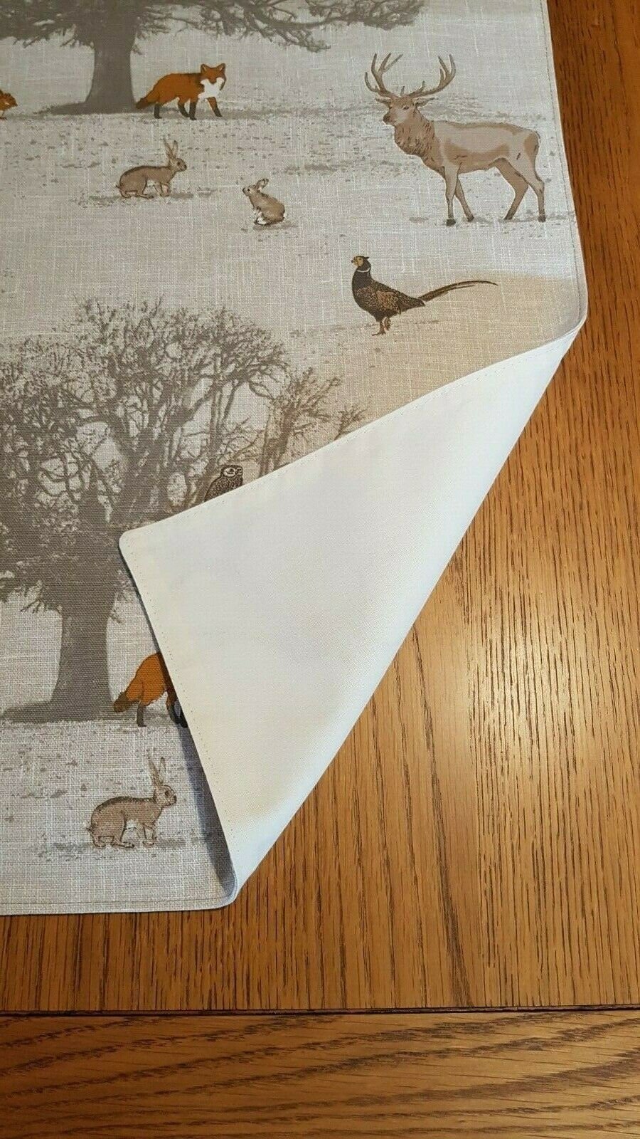 Christmas Table Runner Wildlife Tatton Autumn , Christmas Napkins Beige Grey Natural Orange Design 36" 48" 54" 60" 64" 72" 84" 96" 104" - CushionCoverAndDecor