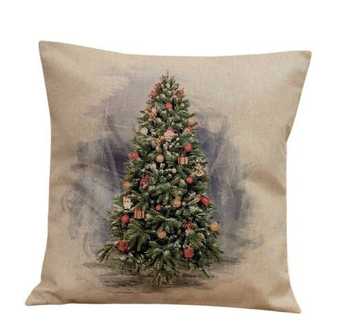 Christmas Tree Cushion Cover , Natural Beige Pillow cover , Pillow Sham 10" 12" 14" 16" 17" 18" 20" 22" 24" 26" - CushionCoverAndDecor