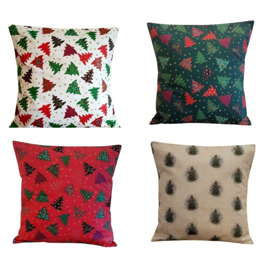 Christmas Tree Pillow Cover , Christmas Cushion Cover , Red Pillow Cover 10" 12" 14" 16" 17" 18" 20" 22" 24" 26" - CushionCoverAndDecor