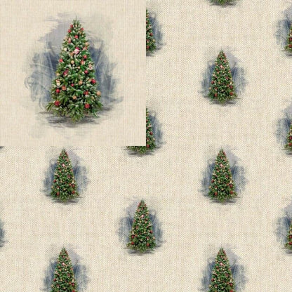 Christmas Tree Tablecloth , Napkins Christmas Tree , Linen Look Christmas Tree Tablecloth , Tablecloth UK - CushionCoverAndDecor