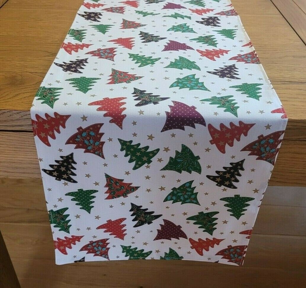 Christmas Trees Table Runner Available In Various Lengths - CushionCoverAndDecor