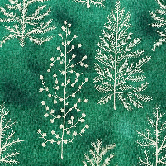 Christmas Trees Table Runner , Green Gold Christmas Table Runner , Green Table Runner , Table Runner UK 54" 60" 64" 72" 84" 96" 104" - CushionCoverAndDecor