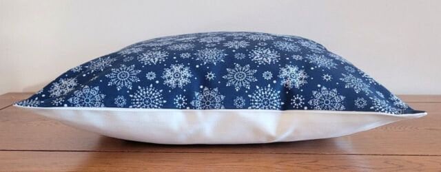 Christmas Woodland Cushion Cover , Reindeer Cushion Cover , Blue Snowflake Cushion Cover 10" 12" 14" 16" 17" 18" 20" 22" 24" 26" - CushionCoverAndDecor