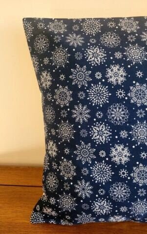 Christmas Woodland Cushion Cover , Reindeer Cushion Cover , Blue Snowflake Cushion Cover 10" 12" 14" 16" 17" 18" 20" 22" 24" 26" - CushionCoverAndDecor