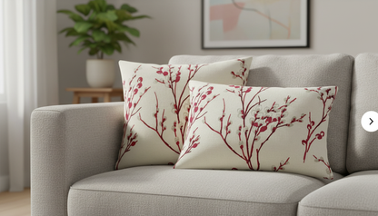 Laura Ashley Pussy Willow Cranberry Cushion Cover