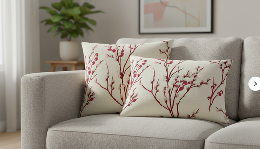 Laura Ashley Pussy Willow Cranberry Cushion Cover