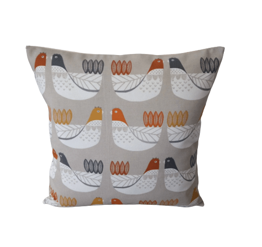 Cluck Cluck Hens Tangerine Cushion Cover - CushionCoverAndDecor