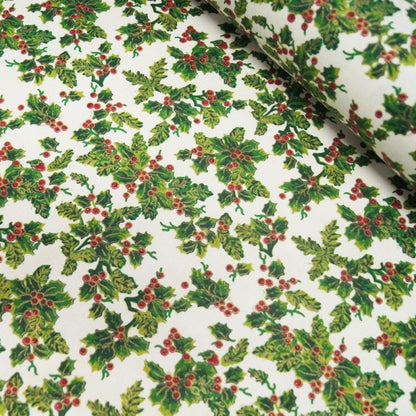 Cream Christmas Holly Tablecloth Available In Many Sizes - CushionCoverAndDecor