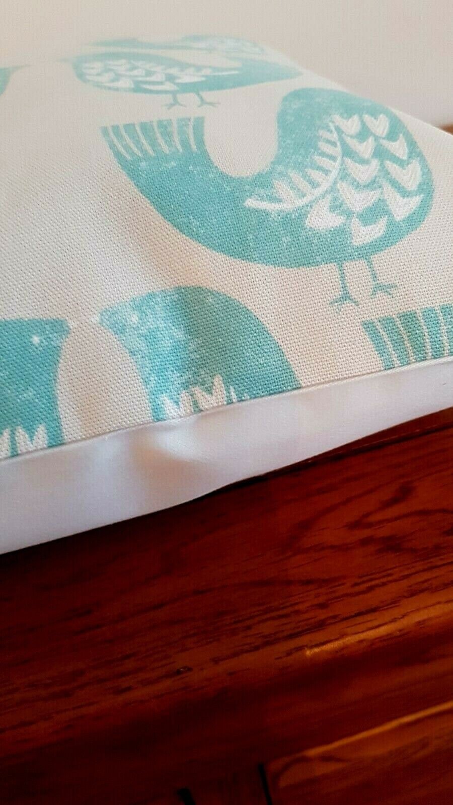 Cushion Cover 10" 12" 14" 16" 17" 18" 20" 22" 24" 26" ILiv Aqua Scandi Bird Design 100% Cotton Handmade - CushionCoverAndDecor