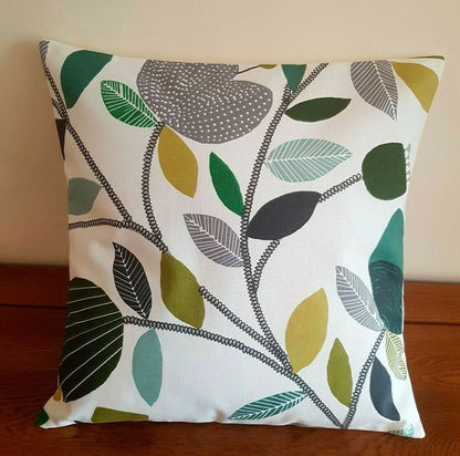 Cushion Cover 10" 12" 14" 16" 17" 18" 20" 22" 24" 26" iLiv Pomegranate Trail Kiwi Green Floral Design Handmade 100% Cotton - CushionCoverAndDecor