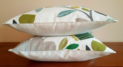 Cushion Cover 10" 12" 14" 16" 17" 18" 20" 22" 24" 26" iLiv Pomegranate Trail Kiwi Green Floral Design Handmade 100% Cotton - CushionCoverAndDecor