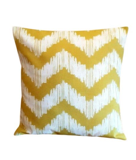 Cushion Cover 10" 12" 14" 16" 17" 18" 20" 22" 24" 26" Mustard Yellow Zig Zag Design 100% Cotton Handmade - CushionCoverAndDecor