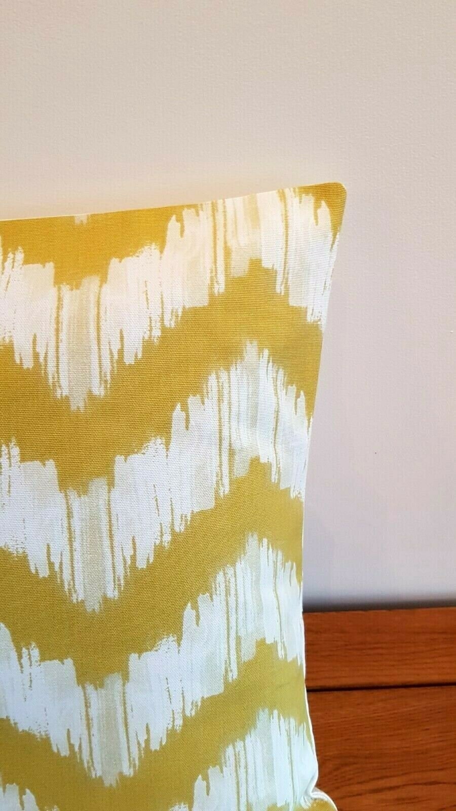 Cushion Cover 10" 12" 14" 16" 17" 18" 20" 22" 24" 26" Mustard Yellow Zig Zag Design 100% Cotton Handmade - CushionCoverAndDecor