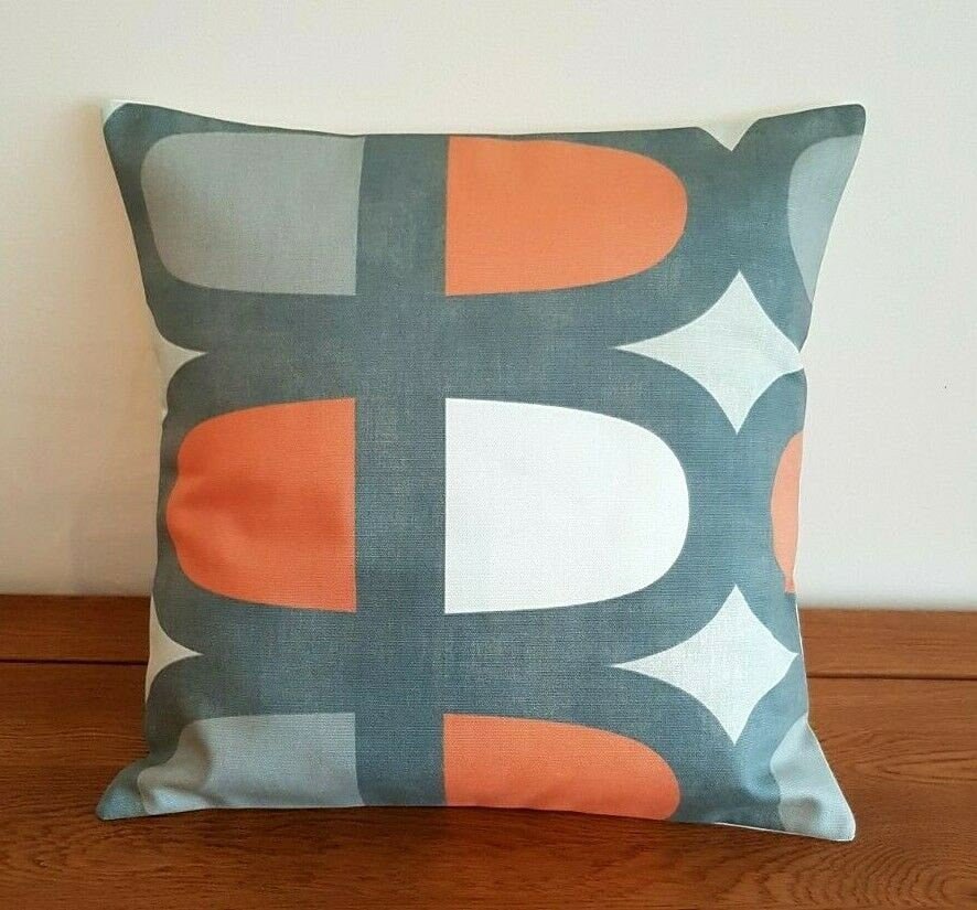 Cushion Cover 10" 12" 14" 16" 17" 18" 20" 22" 24" 26" Prestigious Textiles Docklands Mango Orange Geometric Design Handmade 100% Cotton - CushionCoverAndDecor