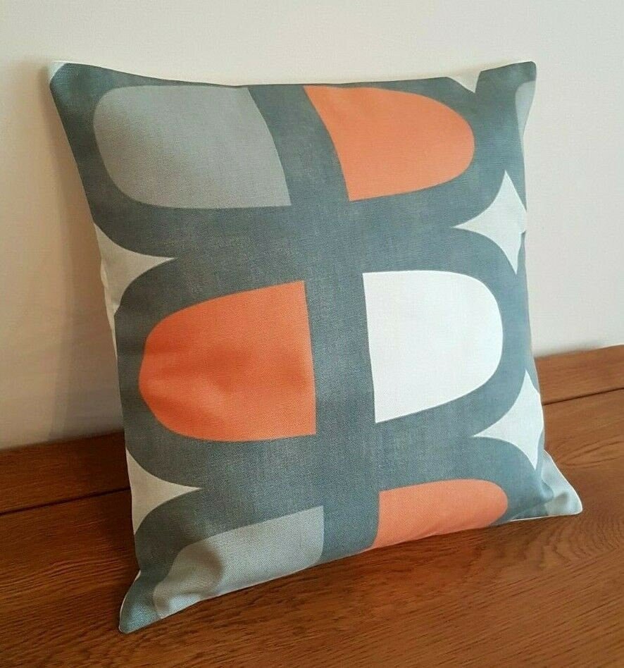 Cushion Cover 10" 12" 14" 16" 17" 18" 20" 22" 24" 26" Prestigious Textiles Docklands Mango Orange Geometric Design Handmade 100% Cotton - CushionCoverAndDecor