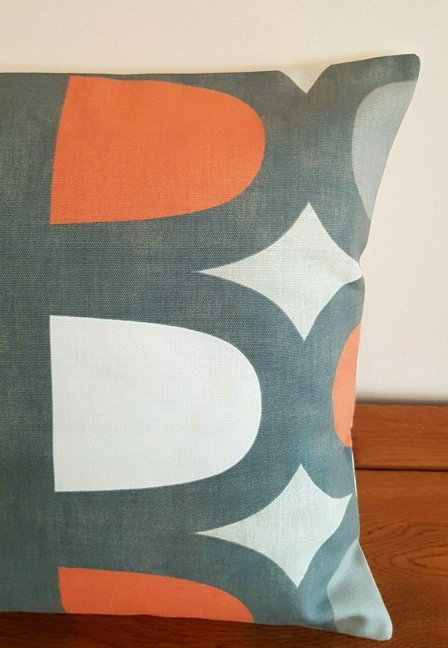 Cushion Cover 10" 12" 14" 16" 17" 18" 20" 22" 24" 26" Prestigious Textiles Docklands Mango Orange Geometric Design Handmade 100% Cotton - CushionCoverAndDecor