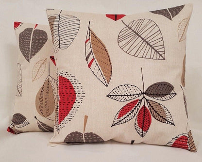 Cushion Cover 10" 12" 14" 16" 17" 18" 20" 22" 24" 26" Prestigious Textiles Maple Red Berry Apple Leaf Design 100% Cotton Handmade - CushionCoverAndDecor