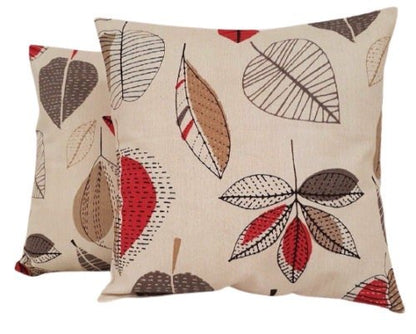 Cushion Cover 10" 12" 14" 16" 17" 18" 20" 22" 24" 26" Prestigious Textiles Maple Red Berry Apple Leaf Design 100% Cotton Handmade - CushionCoverAndDecor