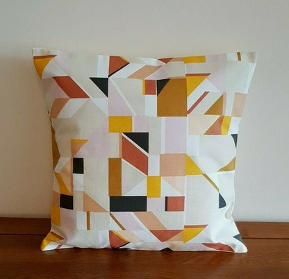 Cushion Cover 10" 12" 14" 16" 17" 18" 20" 22" 24" 26" Prestigious Textiles Orange Pink Yellow Black Geometric Design Handmade 100% Cotton - CushionCoverAndDecor