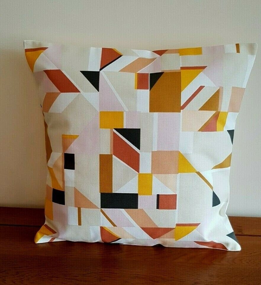 Cushion Cover 10" 12" 14" 16" 17" 18" 20" 22" 24" 26" Prestigious Textiles Orange Pink Yellow Black Geometric Design Handmade 100% Cotton - CushionCoverAndDecor