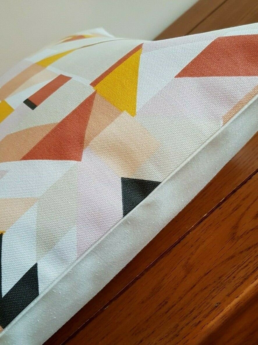 Cushion Cover 10" 12" 14" 16" 17" 18" 20" 22" 24" 26" Prestigious Textiles Orange Pink Yellow Black Geometric Design Handmade 100% Cotton - CushionCoverAndDecor