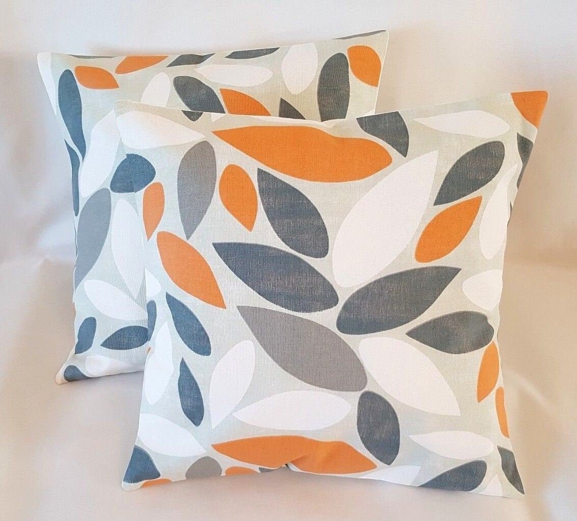 Cushion Cover 10" 12" 14" 16" 17" 18" 20" 22" 24" 26" Prestigious Textiles Pimlico Orange Mango Grey Design Handmade 100% Cotton - CushionCoverAndDecor