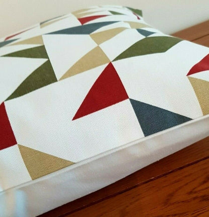 Cushion Cover 10" 12" 14" 16" 17" 18" 20" 22" 24" 26" Prestigious Textiles Point To Point Vintage Green Blue Red Design Handmade 100% Cotton - CushionCoverAndDecor