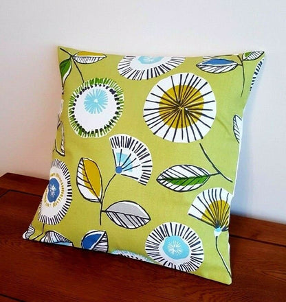 Cushion Cover 10" 12" 14" 16" 17" 18" 20" 22" 24" 26" Prestigious Textiles Sundance Mojito Lime Blue Floral Design Handmade 100% Cotton - CushionCoverAndDecor