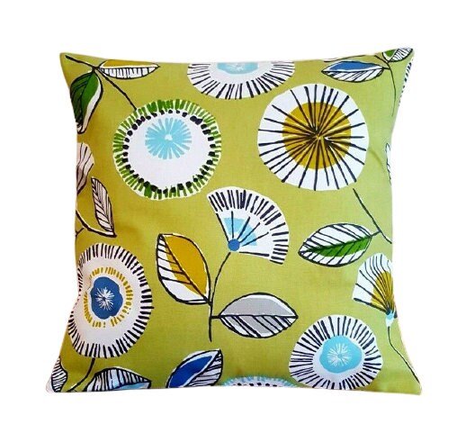 Cushion Cover 10" 12" 14" 16" 17" 18" 20" 22" 24" 26" Prestigious Textiles Sundance Mojito Lime Blue Floral Design Handmade 100% Cotton - CushionCoverAndDecor