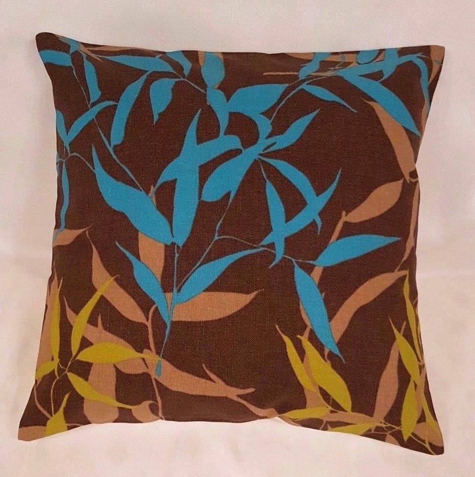 Cushion Cover 10" 12" 14" 16" 17" 18" 22" 24" 24" 26" Prestigious Textiles Brown Teal Leaf Design Handmade 100% Cotton - CushionCoverAndDecor